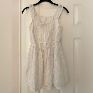 Cute White Floral Minidress